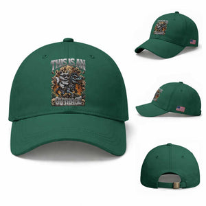 Gothic This Is An Outrage Princess Cat Riding Dinosaur Baseball Cap Fantasy Reader Gift