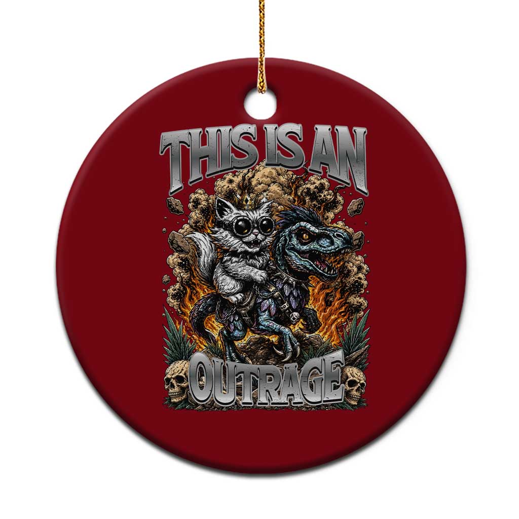 Gothic This Is An Outrage Princess Cat Riding Dinosaur Ceramic Ornament Fantasy Reader Gift
