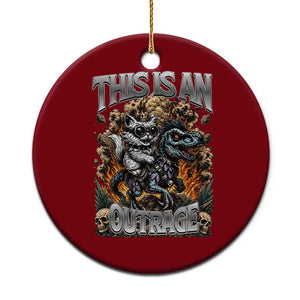 Gothic This Is An Outrage Princess Cat Riding Dinosaur Ceramic Ornament Fantasy Reader Gift