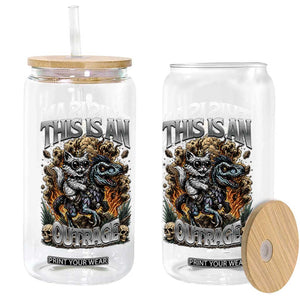 Gothic This Is An Outrage Princess Cat Riding Dinosaur Glass Can Fantasy Reader Gift