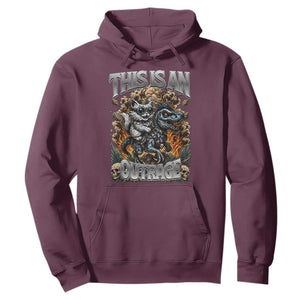 Gothic This Is An Outrage Princess Cat Riding Dinosaur Hoodie Fantasy Reader Gift