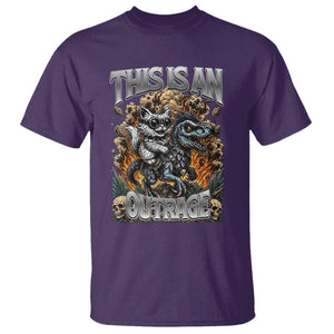 Gothic This Is An Outrage Princess Cat Riding Dinosaur T Shirt Fantasy Reader Gift
