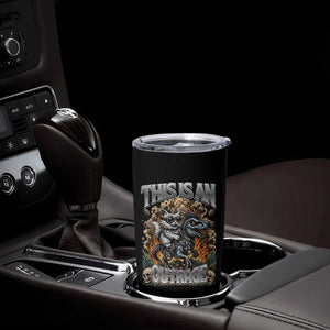Gothic This Is An Outrage Princess Cat Riding Dinosaur Tumbler Cup Fantasy Reader Gift