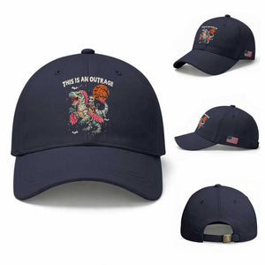 This Is An Outrage Baseball Cap Funny Halloween Skeleton Princess Cat Riding Mummy Dinosaur