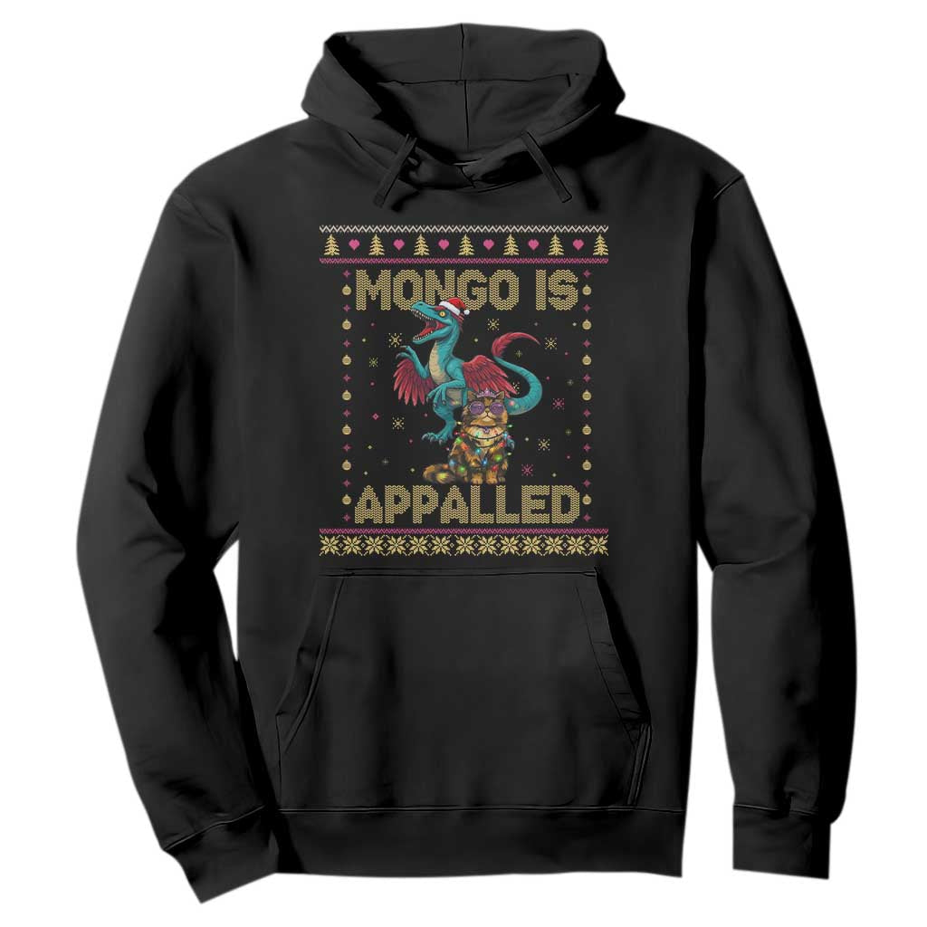 Mongo Is Appalled Princess Cat And Raptor Hoodie Ugly Christmas Sweater Holiday Gift