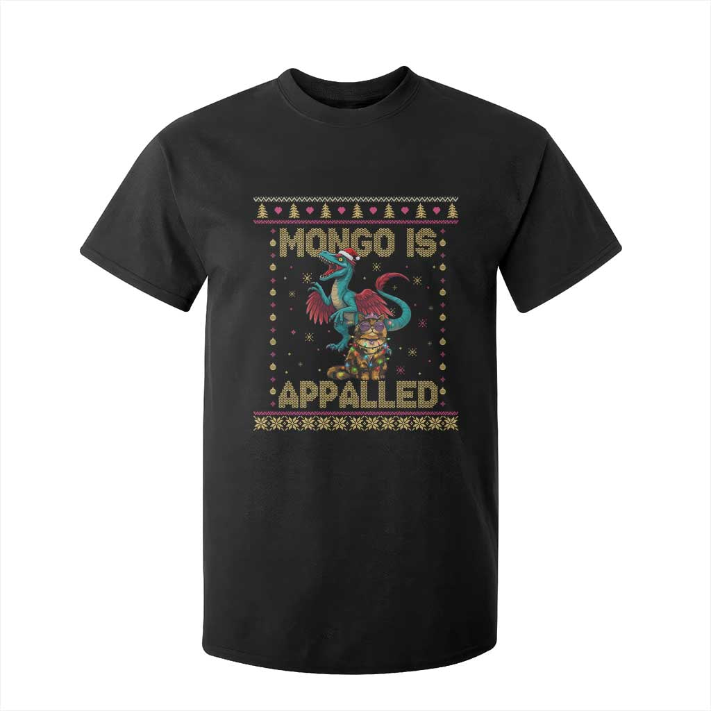 Mongo Is Appalled Princess Cat And Raptor T Shirt For Kid Ugly Christmas Sweater Holiday Gift