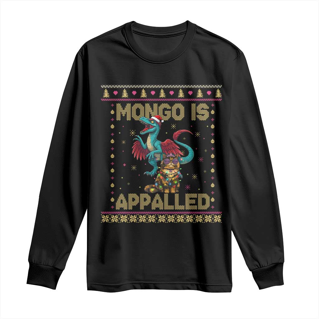 Mongo Is Appalled Princess Cat And Raptor Long Sleeve Shirt Ugly Christmas Sweater Holiday Gift
