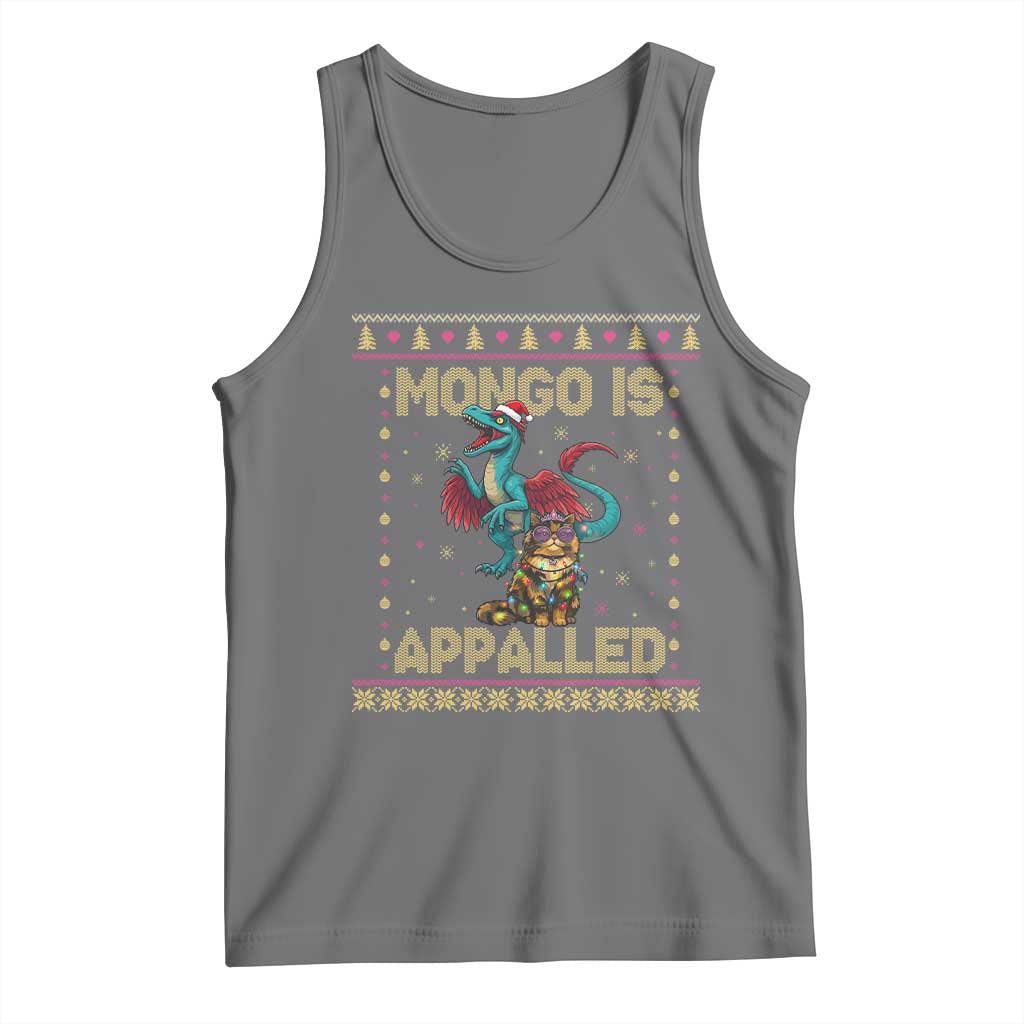 Mongo Is Appalled Princess Cat And Raptor Tank Top Ugly Christmas Sweater Holiday Gift