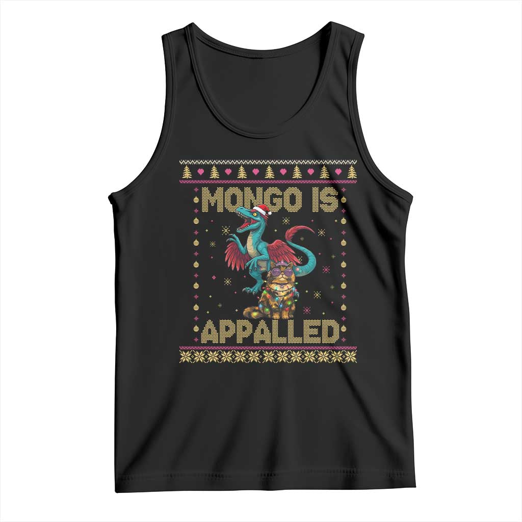 Mongo Is Appalled Princess Cat And Raptor Tank Top Ugly Christmas Sweater Holiday Gift