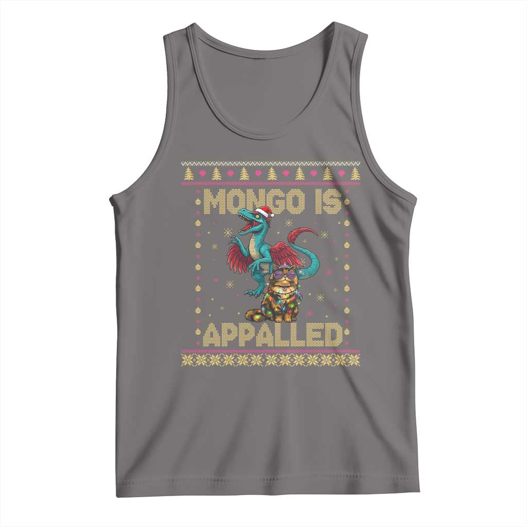 Mongo Is Appalled Princess Cat And Raptor Tank Top Ugly Christmas Sweater Holiday Gift