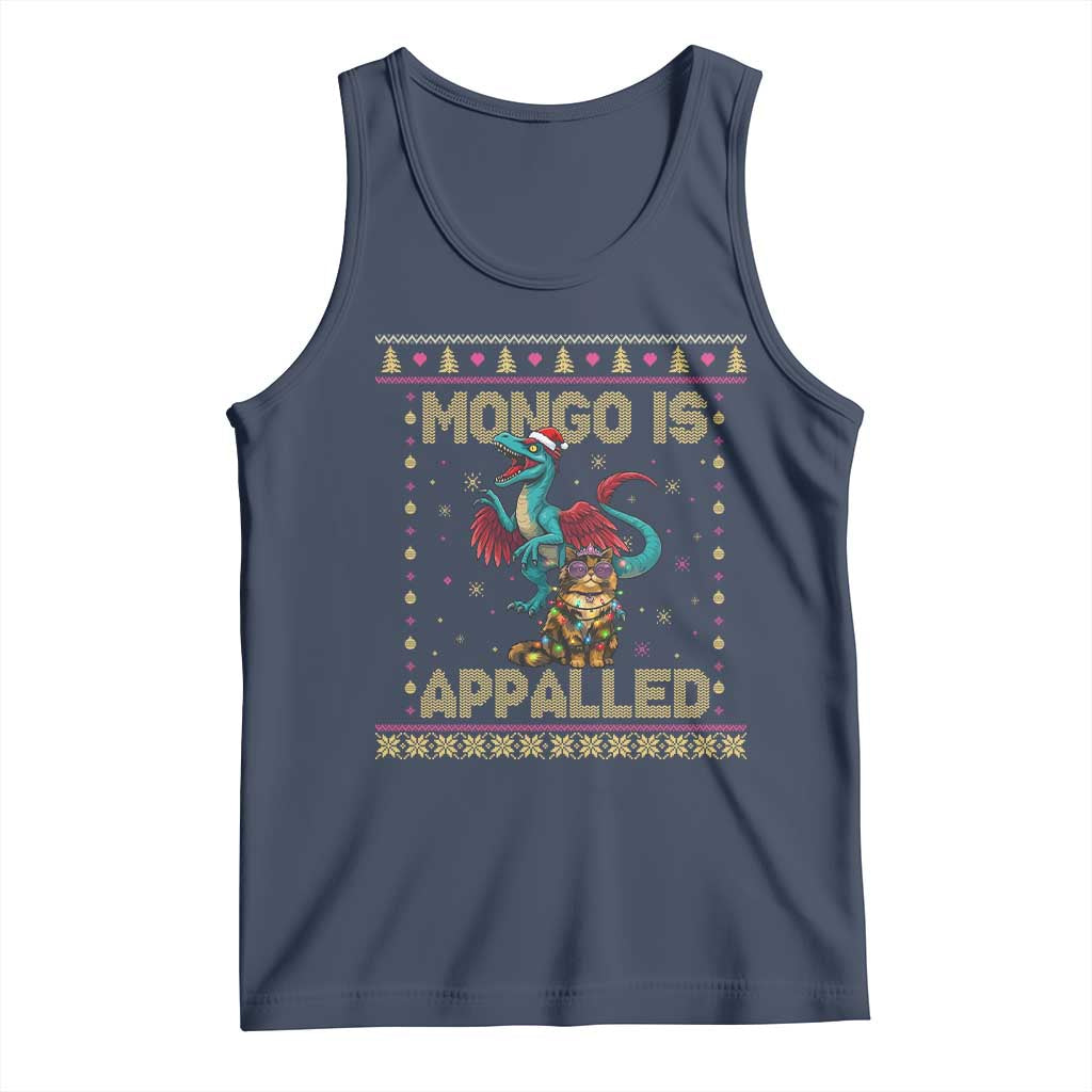 Mongo Is Appalled Princess Cat And Raptor Tank Top Ugly Christmas Sweater Holiday Gift