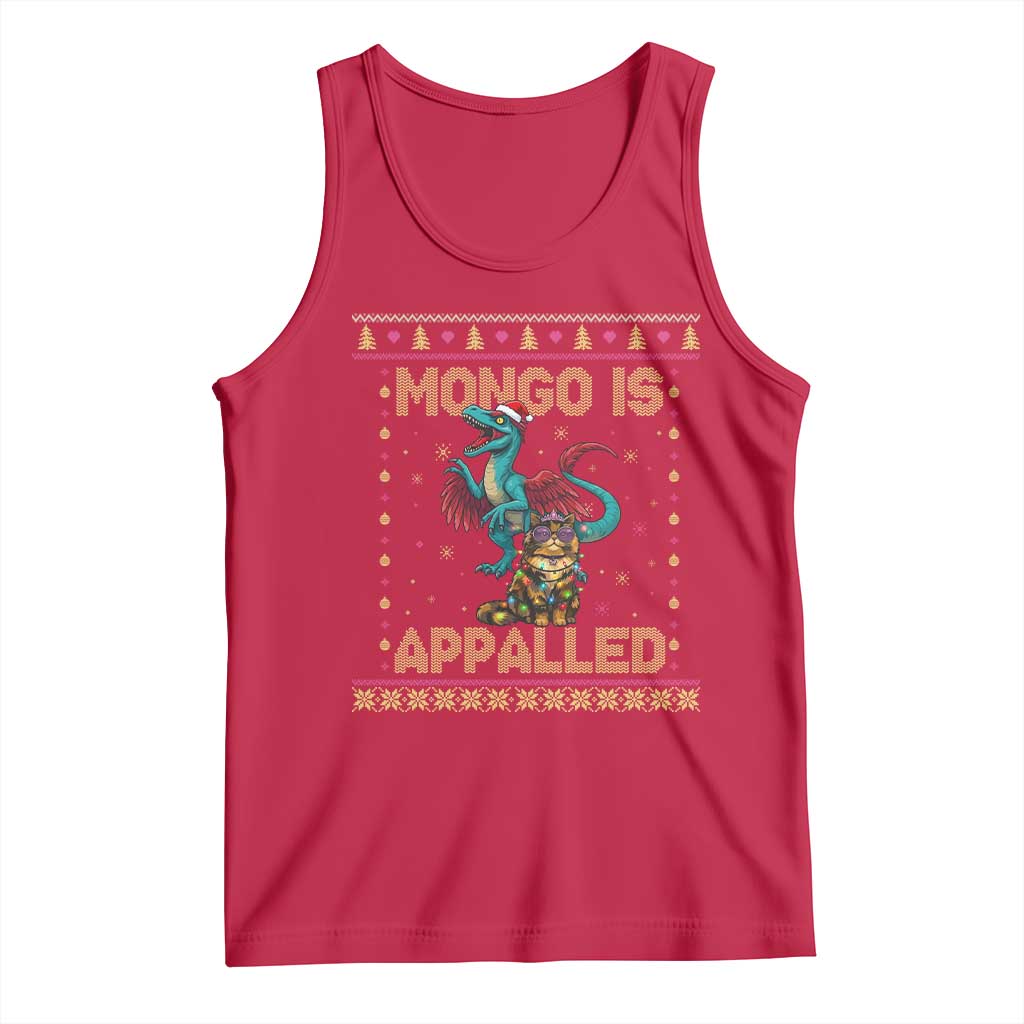Mongo Is Appalled Princess Cat And Raptor Tank Top Ugly Christmas Sweater Holiday Gift