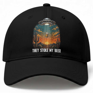 They Stole My Beer Baseball Cap Funny UFO Abducting Beer Mug Vintage Western Gift TS12 Print Your Wear