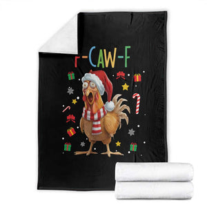 Funny F Caw F Chicken Joke Gift Throw Blanket Christmas Gift TS12 Black Print Your Wear