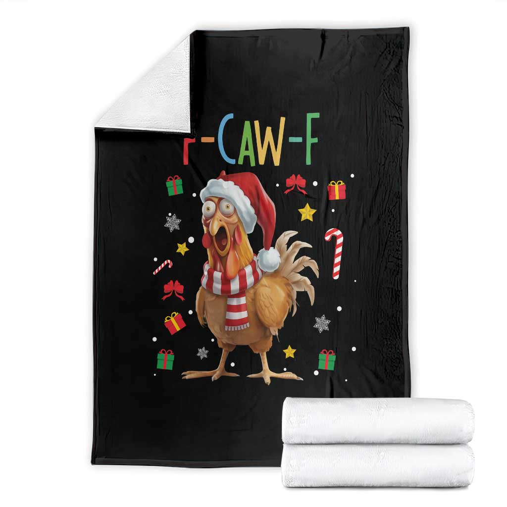 Funny F Caw F Chicken Joke Gift Throw Blanket Christmas Gift TS12 Black Print Your Wear