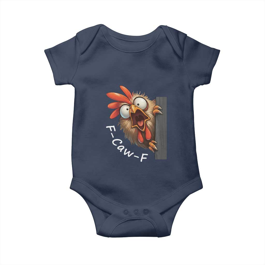 F-Caw-F Chicken Joke Baby Onesie Funny Screaming Gift TS12 Navy Print Your Wear