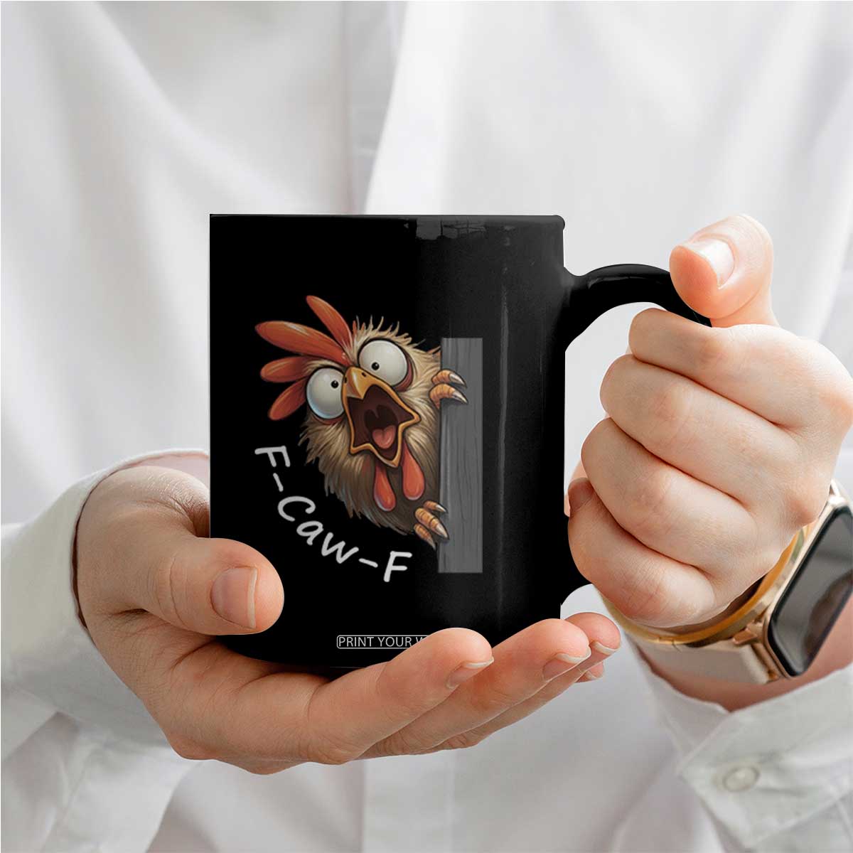 F-Caw-F Chicken Joke Coffee Mug Funny Screaming Gift TS12 Print Your Wear