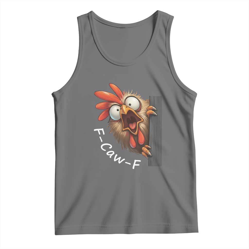 F-Caw-F Chicken Joke Tank Top Funny Screaming Gift TS12 Black Heather Print Your Wear