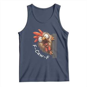 F-Caw-F Chicken Joke Tank Top Funny Screaming Gift TS12 Navy Print Your Wear