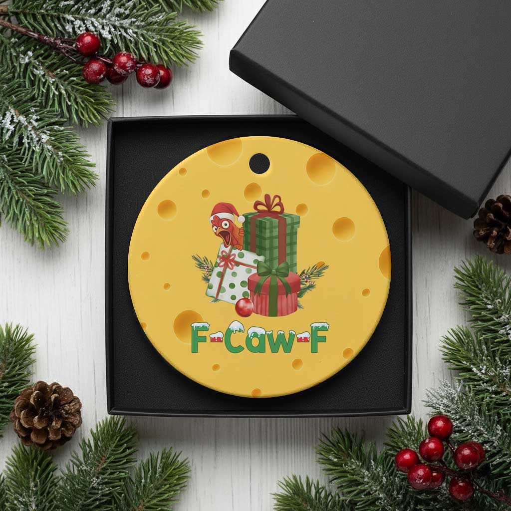 F Caw F Chicken Ceramic Ornament Funny Farm Life Holiday Gift TS12 1pc Yellow Cheese Print Your Wear