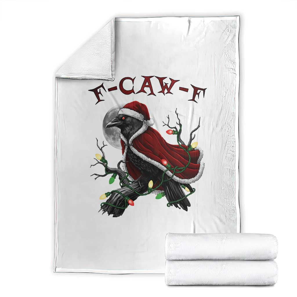 F Caw F Raven Sarcastic Joke Throw Blanket Holiday Gag Gift TS12 White Print Your Wear