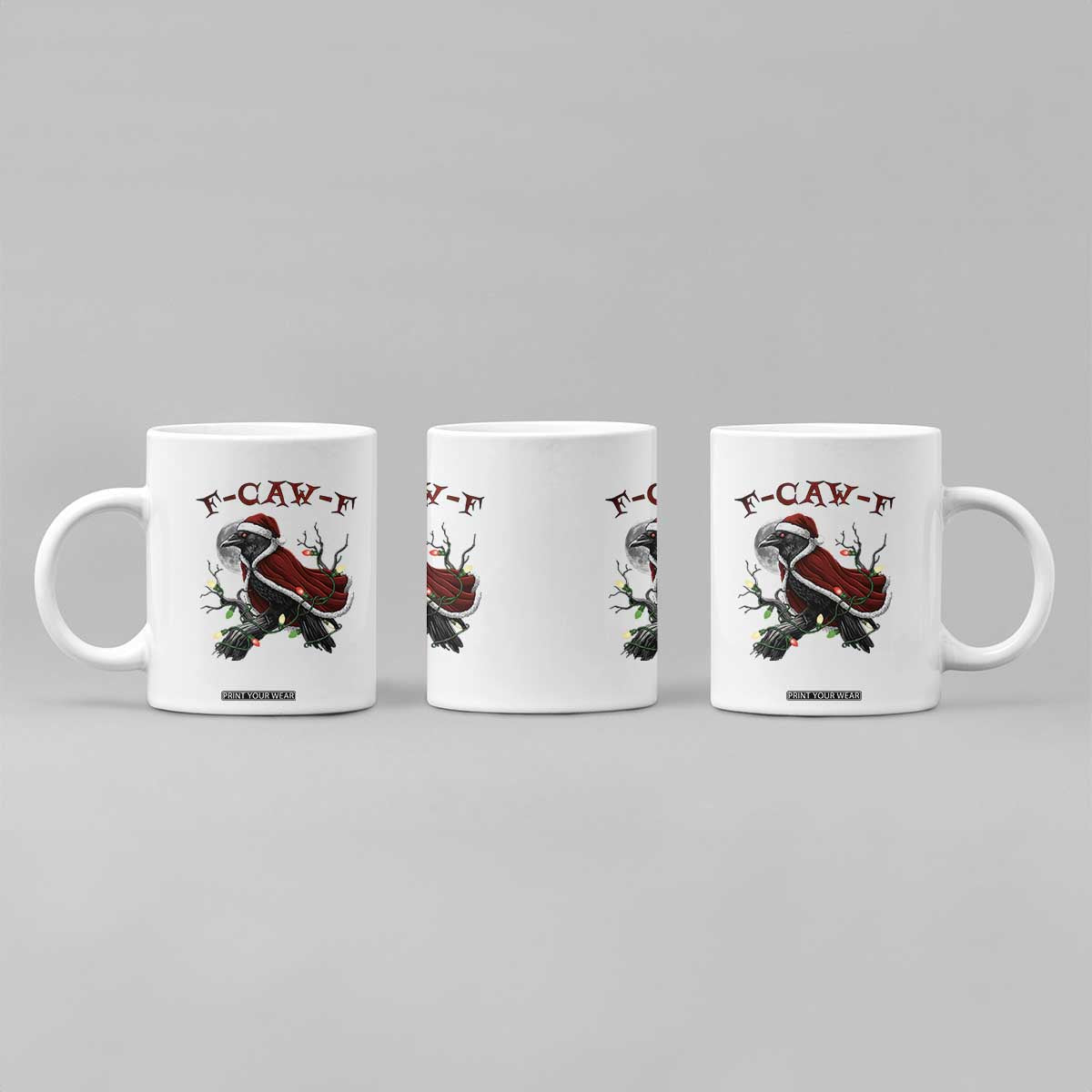 F Caw F Raven Sarcastic Joke Coffee Mug Holiday Gag Gift TS12 Print Your Wear