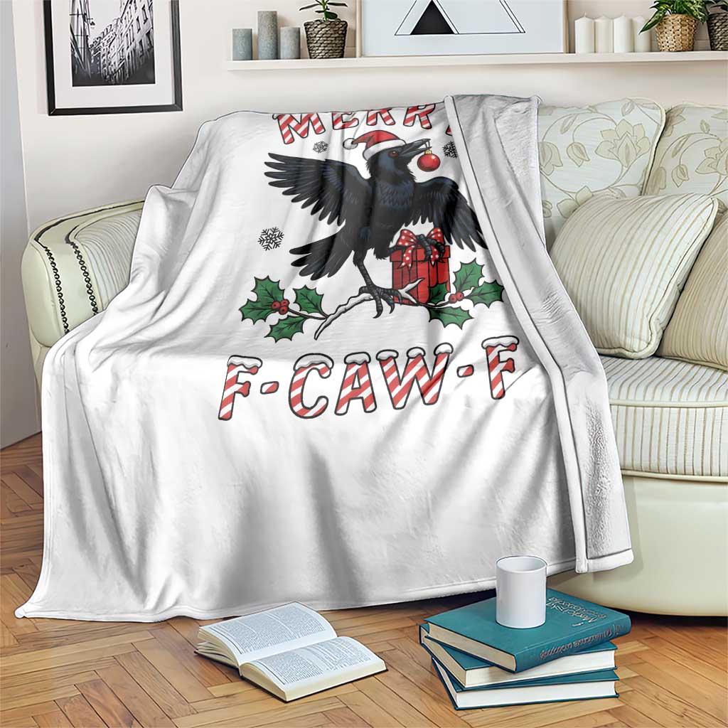 Merry F Caw F Raven Lover Throw Blanket Funny Holidays Gift TS12 Print Your Wear