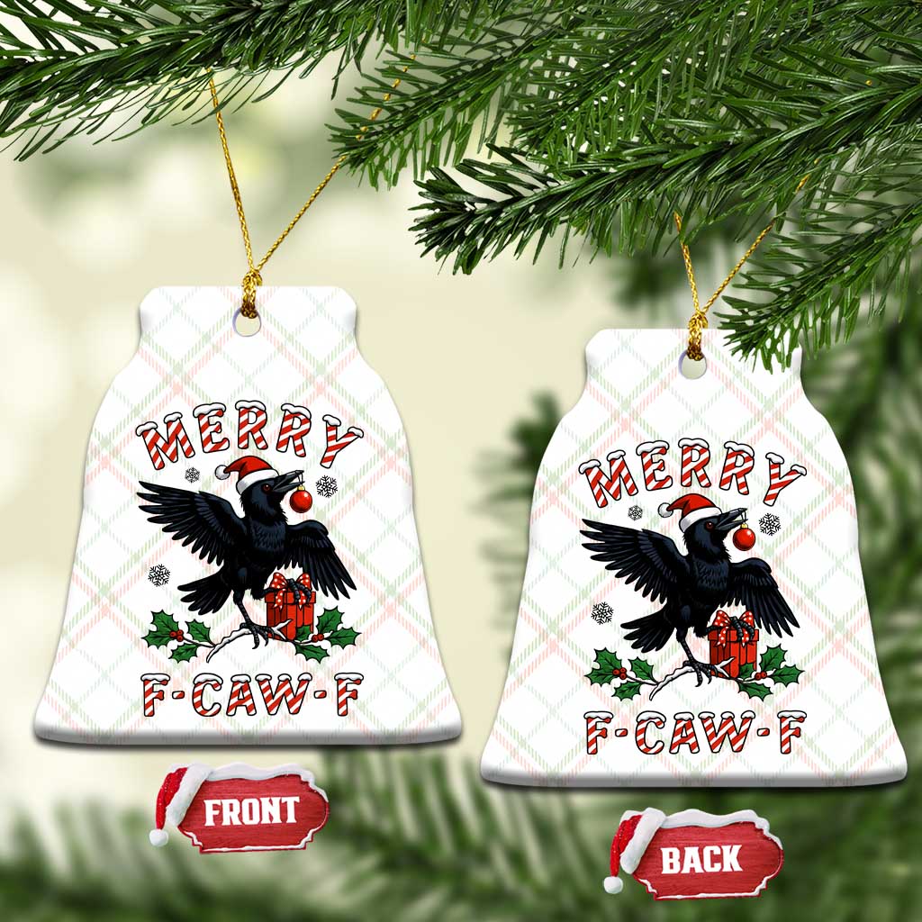 Merry F Caw F Raven Lover Ceramic Ornament Funny Holidays Gift TS12 Print Your Wear