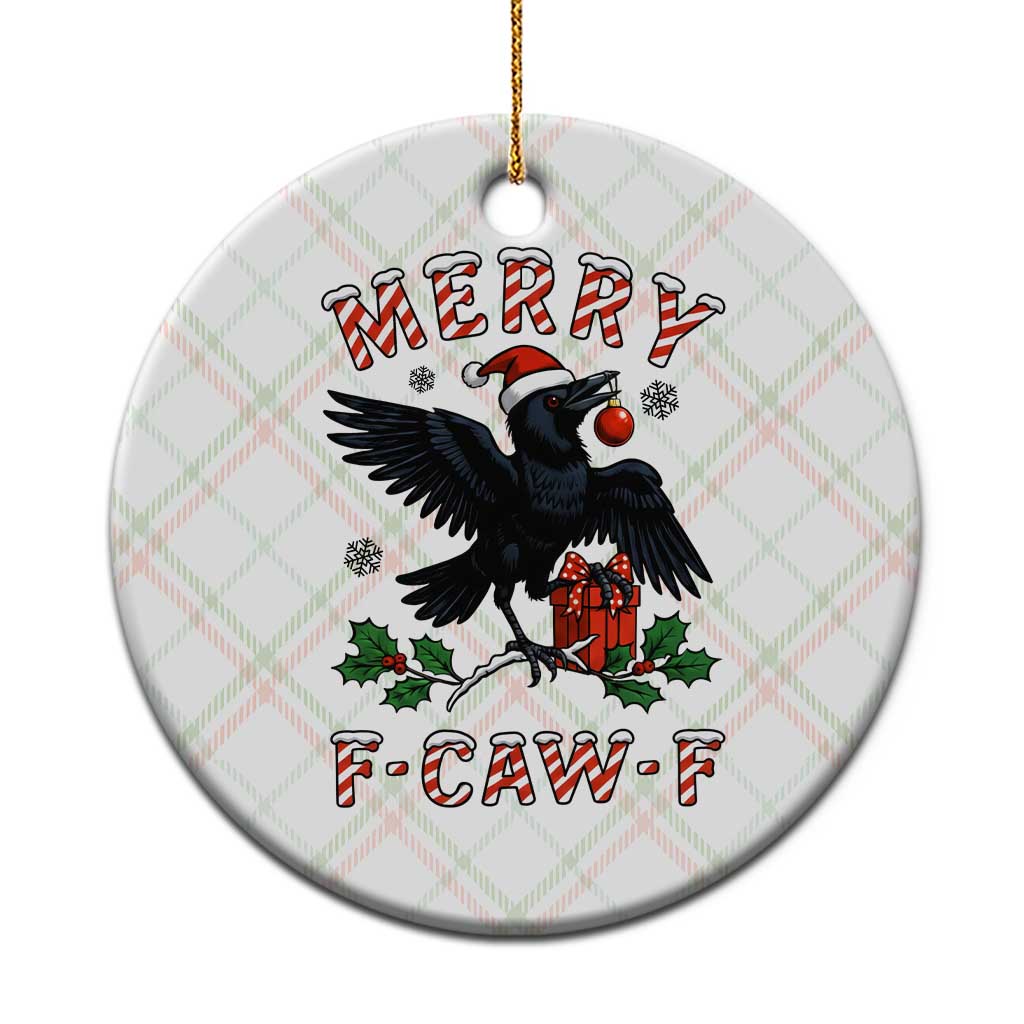 Merry F Caw F Raven Lover Ceramic Ornament Funny Holidays Gift TS12 1pc Christmas Plaid Print Your Wear