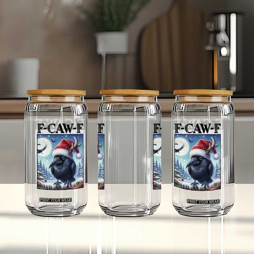 F Caw F Christmas Raven Glass Can Funny Bird Lover Gift TS12 Print Your Wear