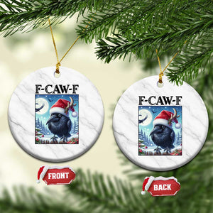 F Caw F Xmas Raven Ceramic Ornament Funny Bird Lover Gift TS12 1pc White Marble Print Your Wear