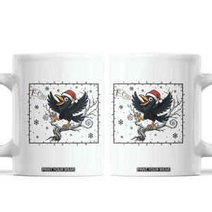Funny Christmas Raven Lovers Coffee Mug F Caw F Joke Gift TS12 White Print Your Wear