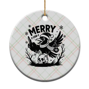Merry F Caw F Xmas Raven Ceramic Ornament Funny Holiday Gift TS12 1pc Christmas Plaid Print Your Wear