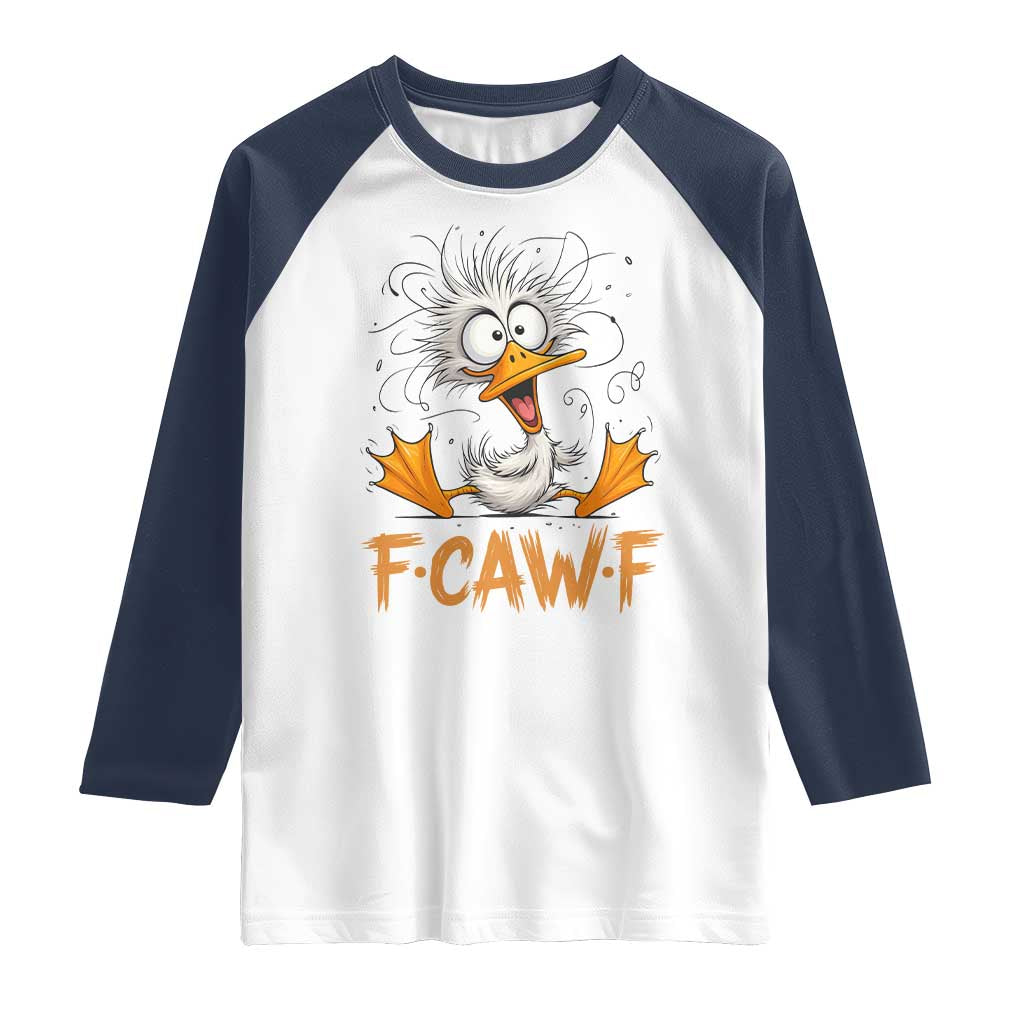 F Quack F Duck Lover Raglan Shirt Funny Farm Gift TS12 White Navy Print Your Wear