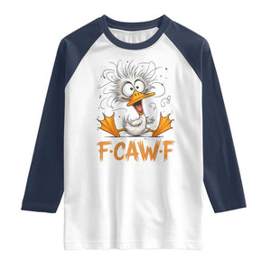 F Quack F Duck Lover Raglan Shirt Funny Farm Gift TS12 White Navy Print Your Wear