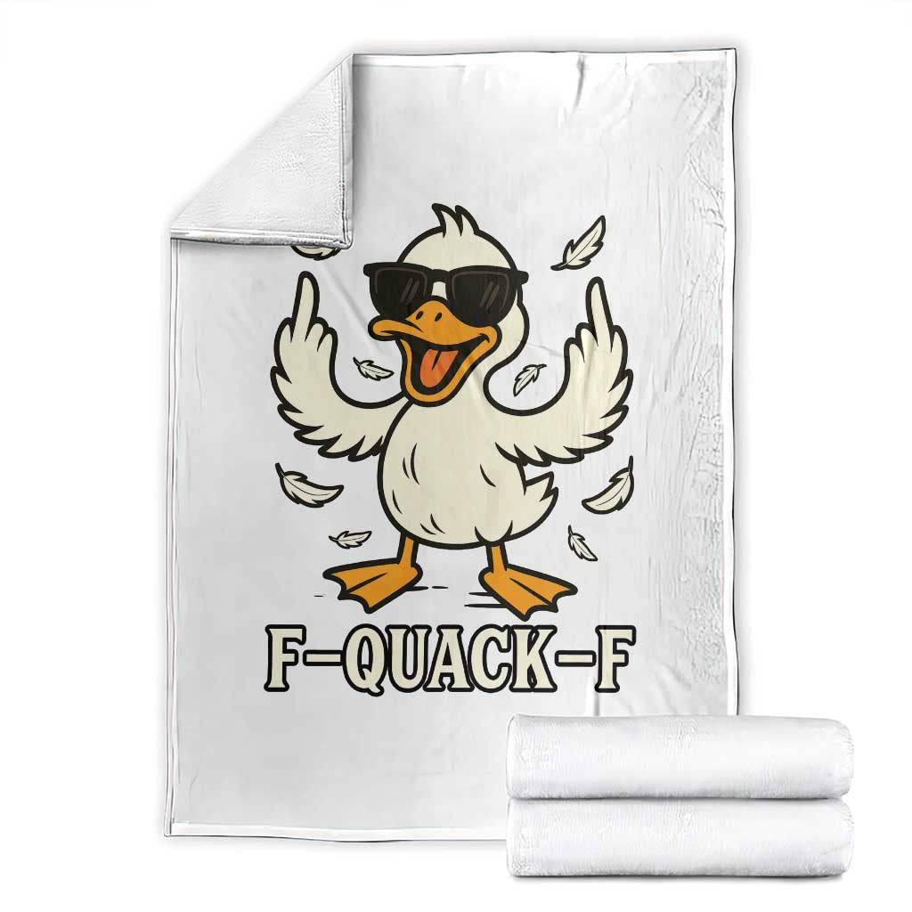 Funny F Quack F Silly Duck Sarcastic Joke Gift Throw Blanket TS12 White Print Your Wear