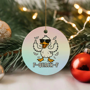 Funny F Quack F Silly Duck Sarcastic Joke Gift Ceramic Ornament TS12 1pc Pastel Print Your Wear