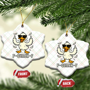 Funny F Quack F Silly Duck Sarcastic Joke Gift Ceramic Ornament TS12 Print Your Wear