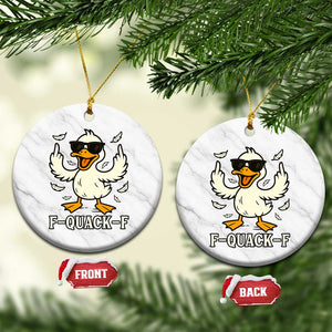 Funny F Quack F Silly Duck Sarcastic Joke Gift Ceramic Ornament TS12 1pc White Marble Print Your Wear