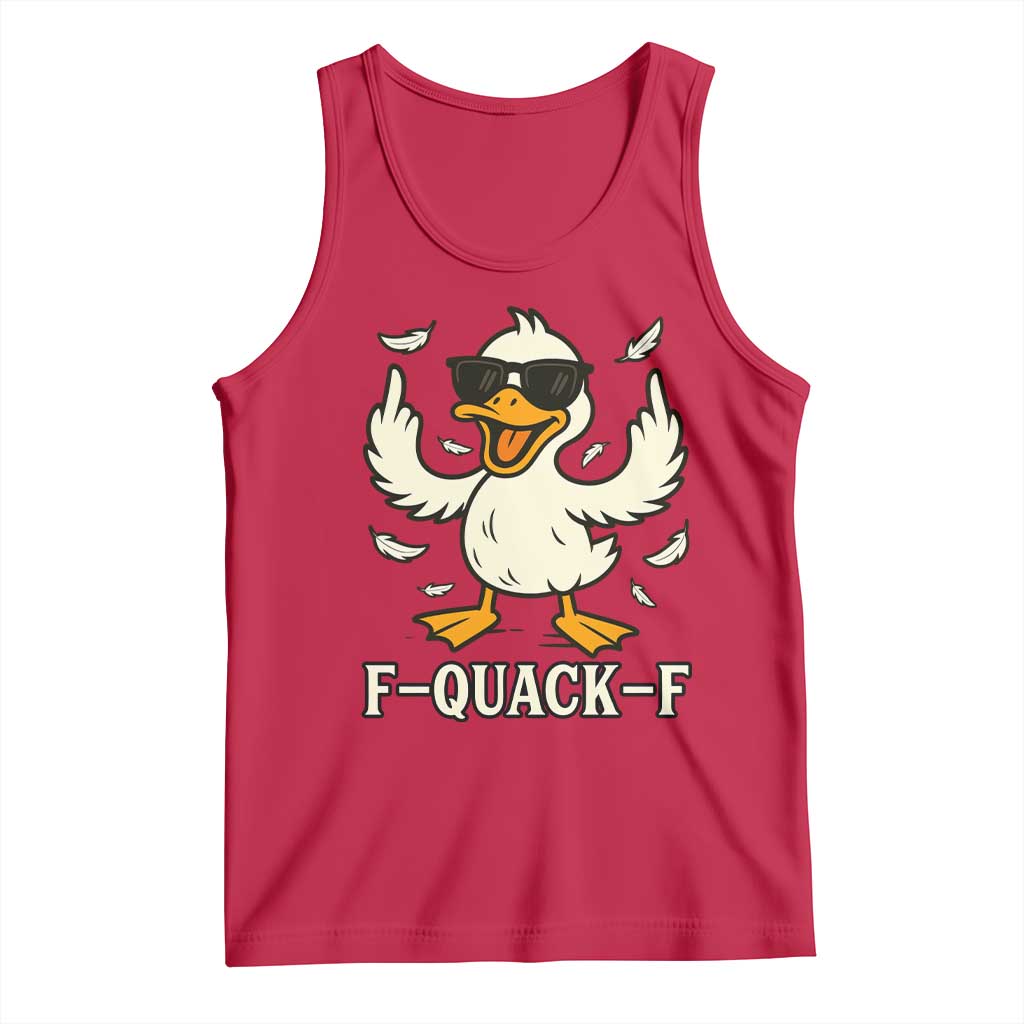 Funny F Quack F Silly Duck Sarcastic Joke Gift Tank Top TS12 Red Print Your Wear