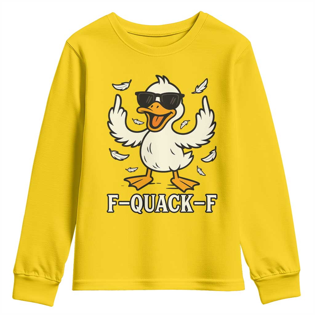 Funny F Quack F Silly Duck Sarcastic Joke Gift Youth Sweatshirt TS12 Daisy Print Your Wear