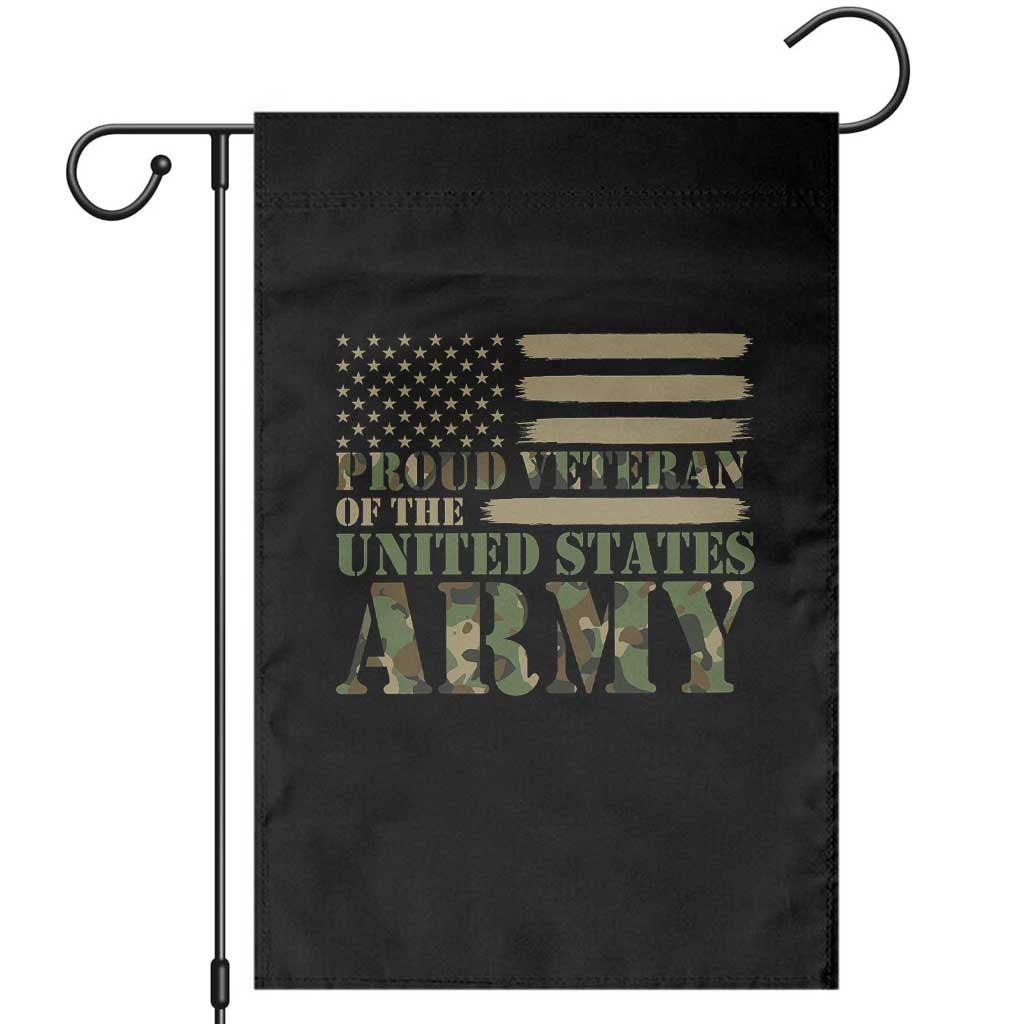 Vintage Camouflage US Flag Garden Flag Proud Veteran Of The United States Army
