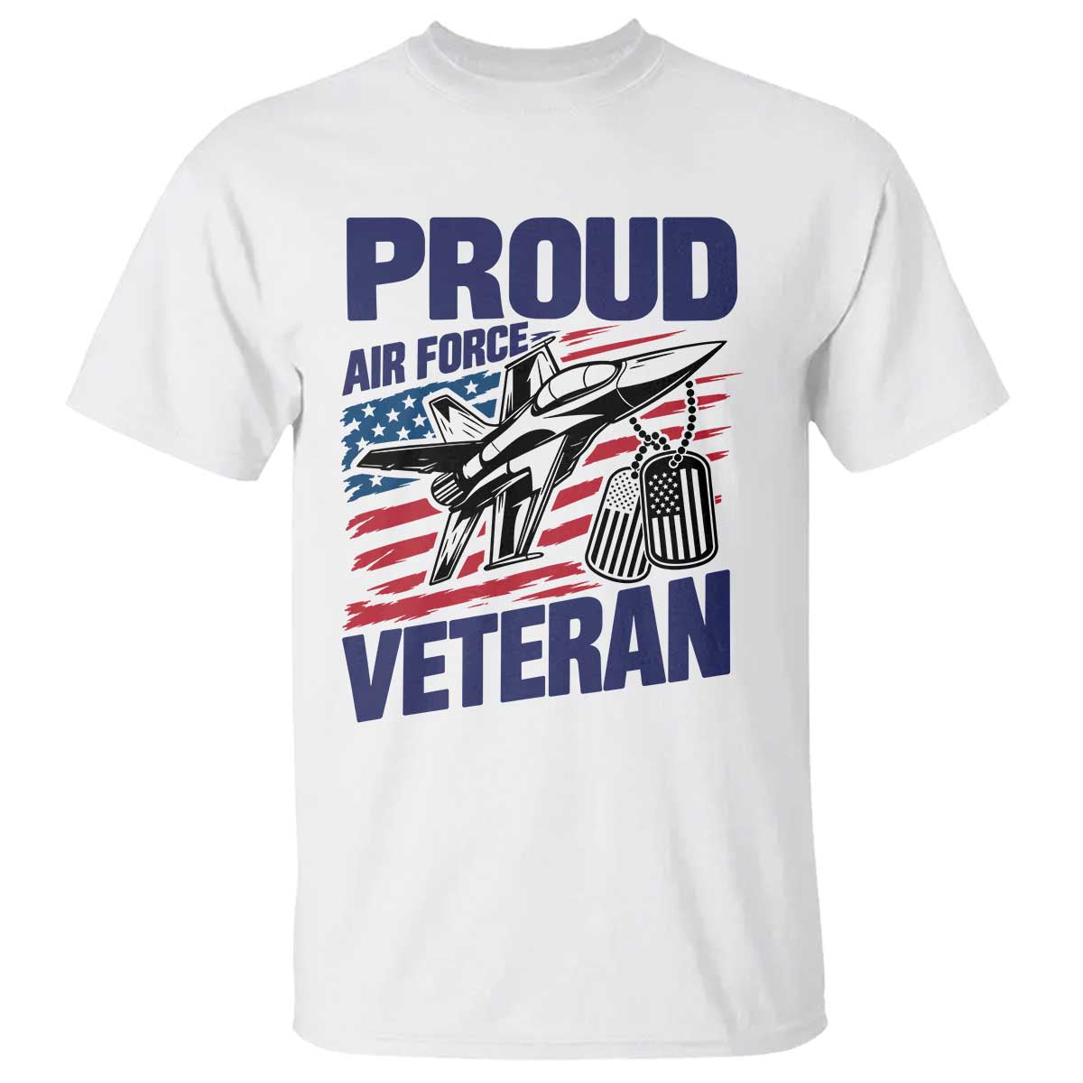 Proud Air Force Veteran T Shirt Fighter Jet American Flag Military Aviation