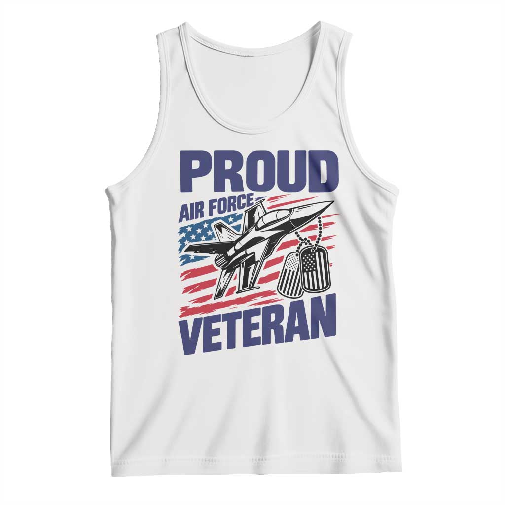 Proud Air Force Veteran Tank Top Fighter Jet American Flag Military Aviation