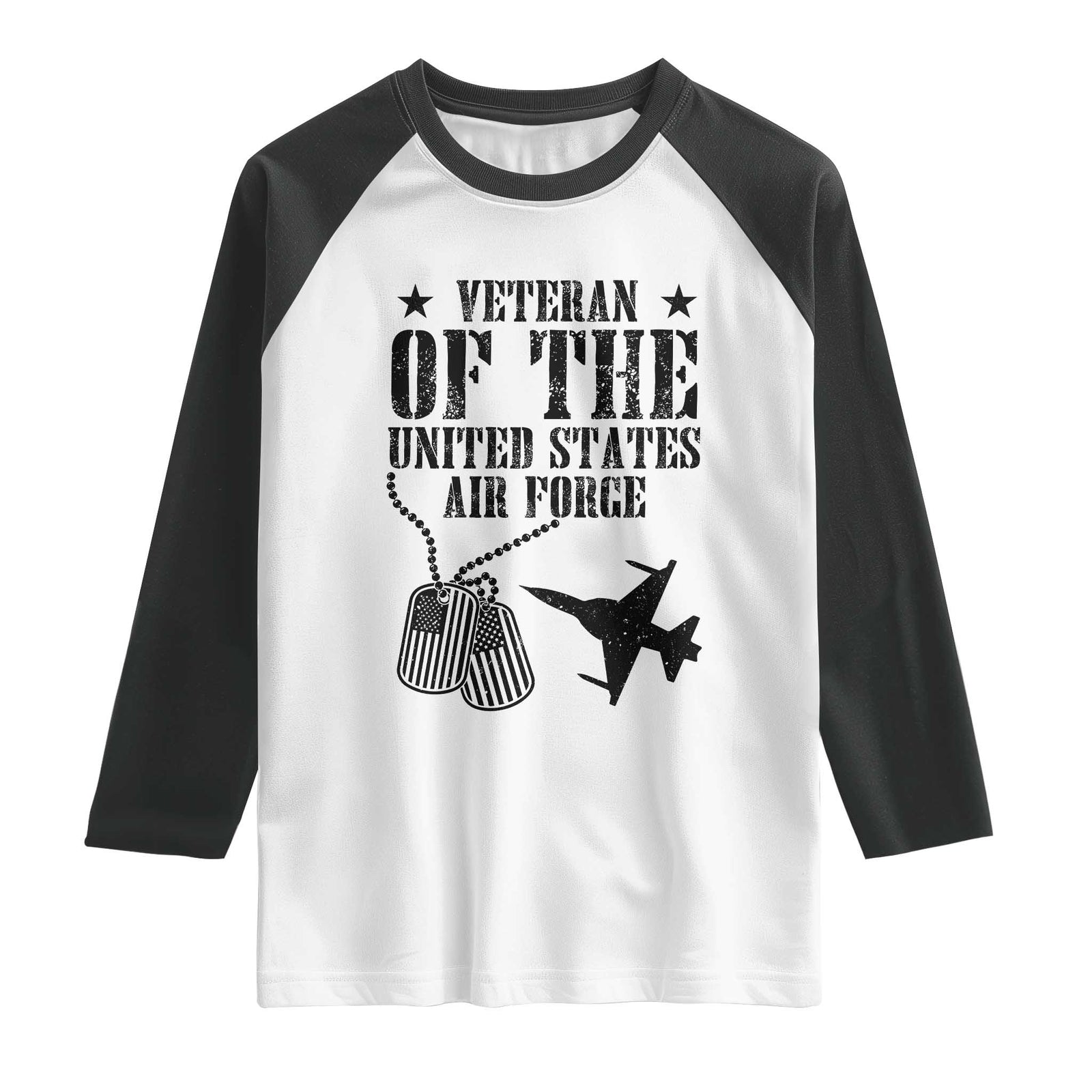 Air Force Veteran Raglan Shirt Fighter Jet Military Aviation