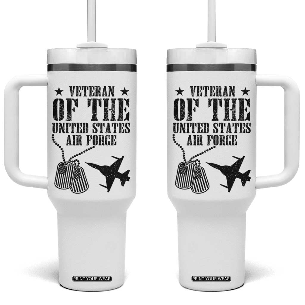 Air Force Veteran Tumbler With Handle Fighter Jet Military Aviation