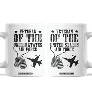 Air Force Veteran Coffee Mug Fighter Jet Military Aviation