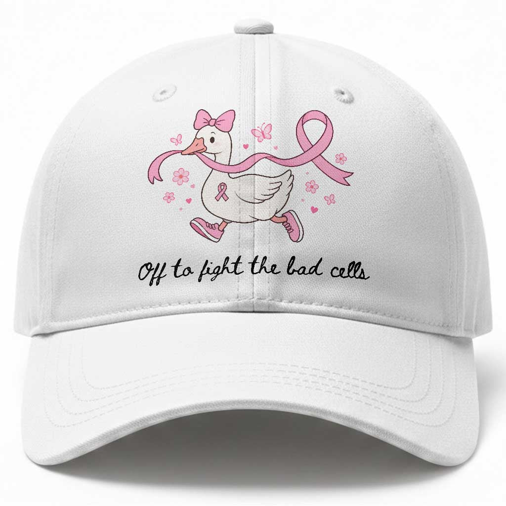 Breast Cancer Goose Pink Ribbon Baseball Cap Off To Fight The Bad Cells Fighter Support Gift