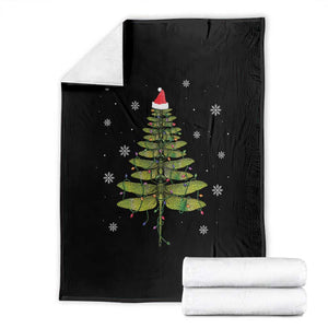 Dragonfly Christmas Tree Throw Blanket Holiday Insect Lover Xmas Gift