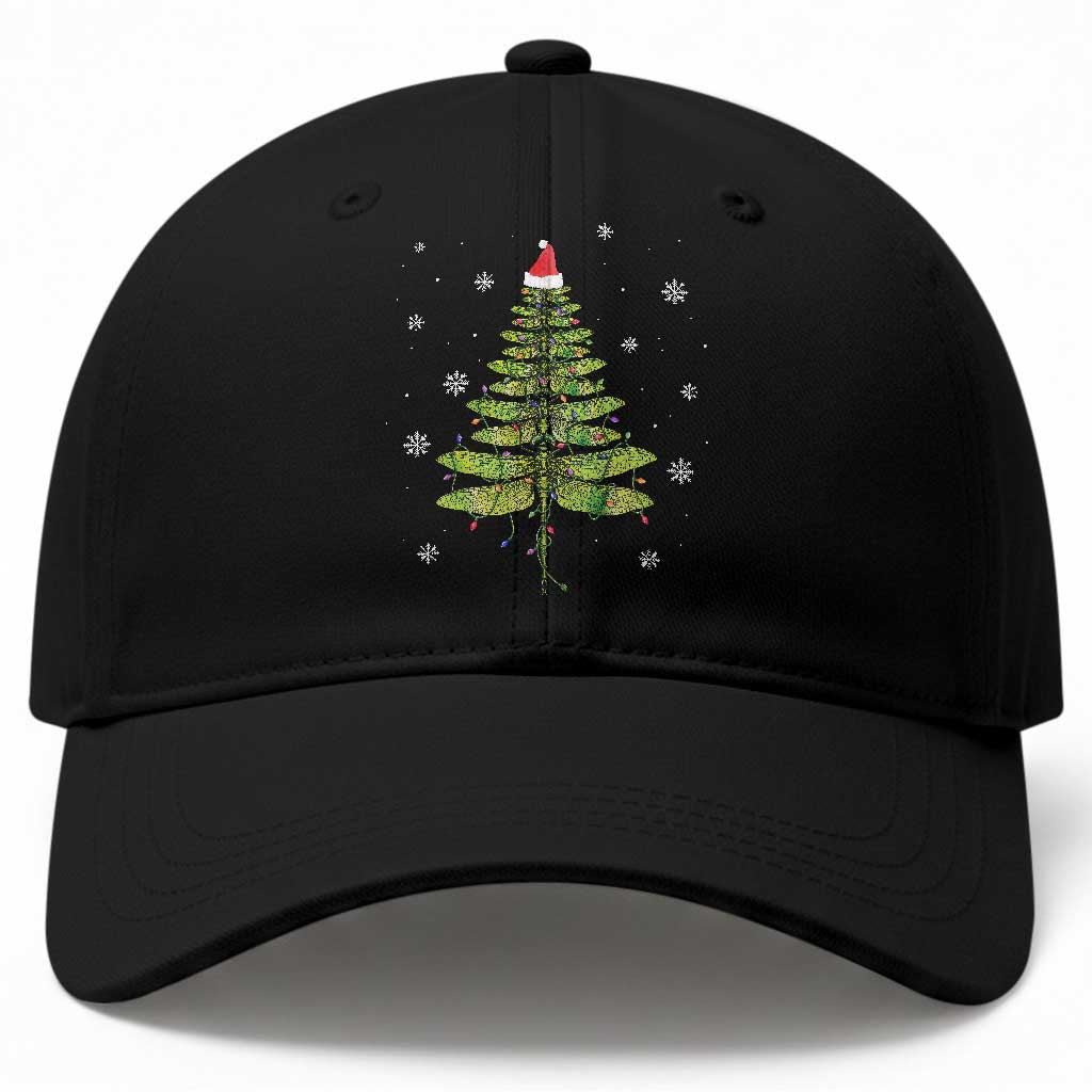 Dragonfly Christmas Tree Baseball Cap Holiday Insect Lover Xmas Gift